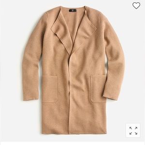 J. Crew - NWOT Juliette collarless sweater-blazer / Size: XS / Color: Hthr Khaki